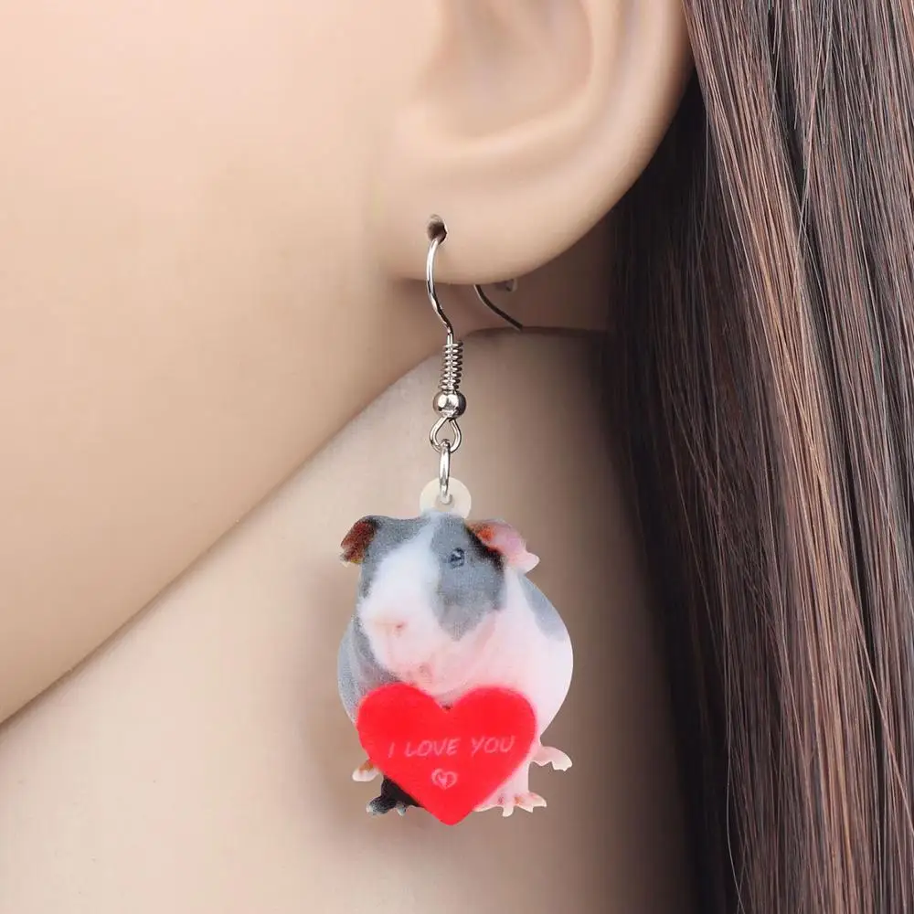 Акриловая бижутерия WEVENI для женщин и девушек украшение в виде сердца мыши крысы