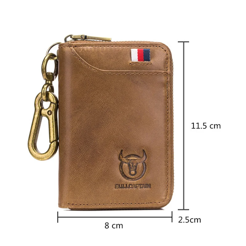 Bullcaptain кожаный бумажник для ключей мужчин и женщин унисекс Rfid блокирующий бизнес
