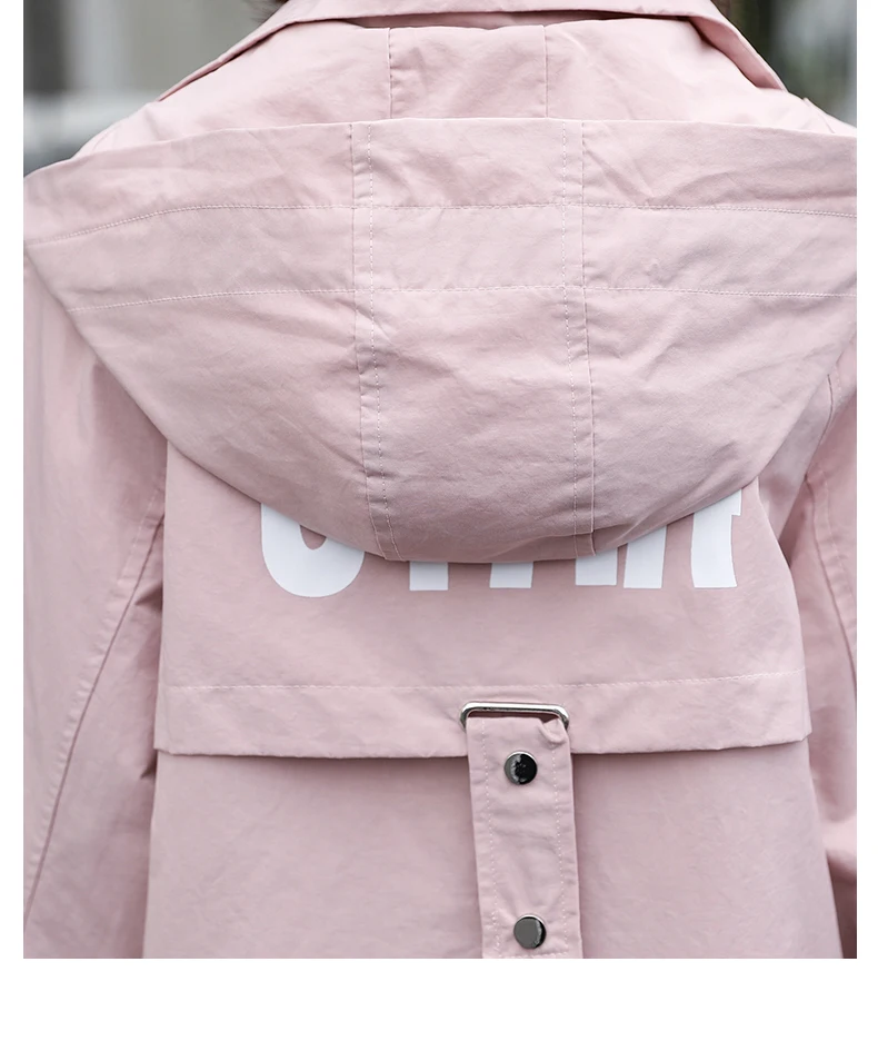 

2020 Spring Autumn New Fashion Hooded Chic Waist Windbreaker Women's Loose BF Long Trench Coat Overcoats XA126