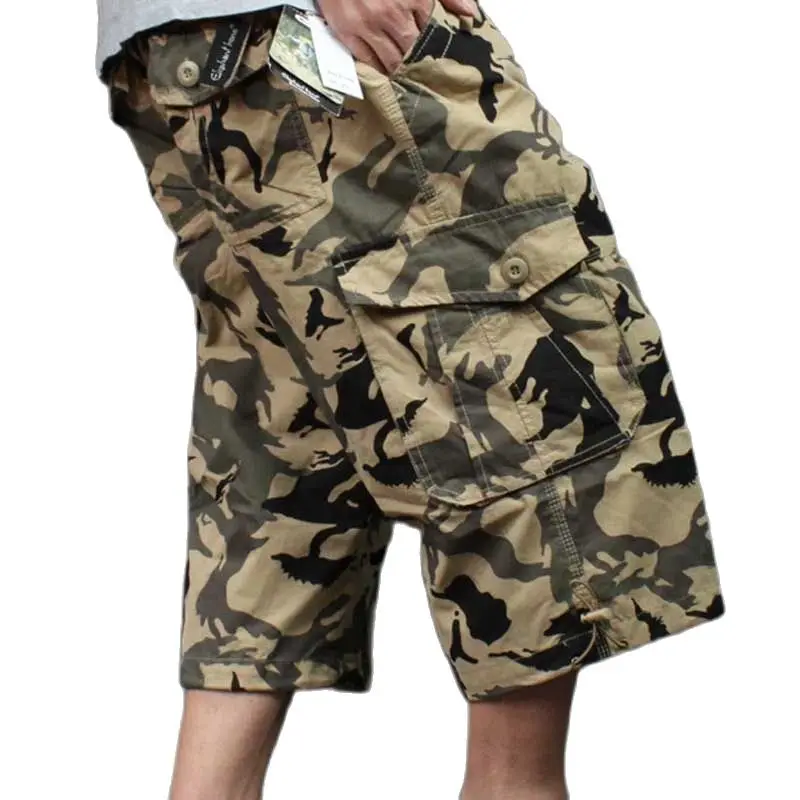 Мужские камуфляжные шорты большого размера плюс мужские летние пляжные