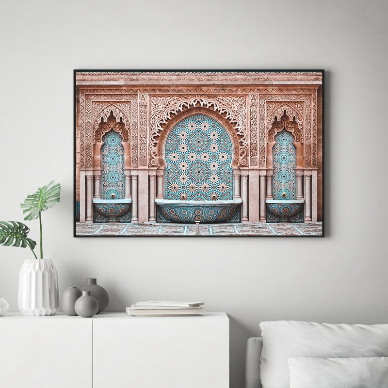 Марокканская Арка шикарный плакат Современная мода Ретро Холст Картина