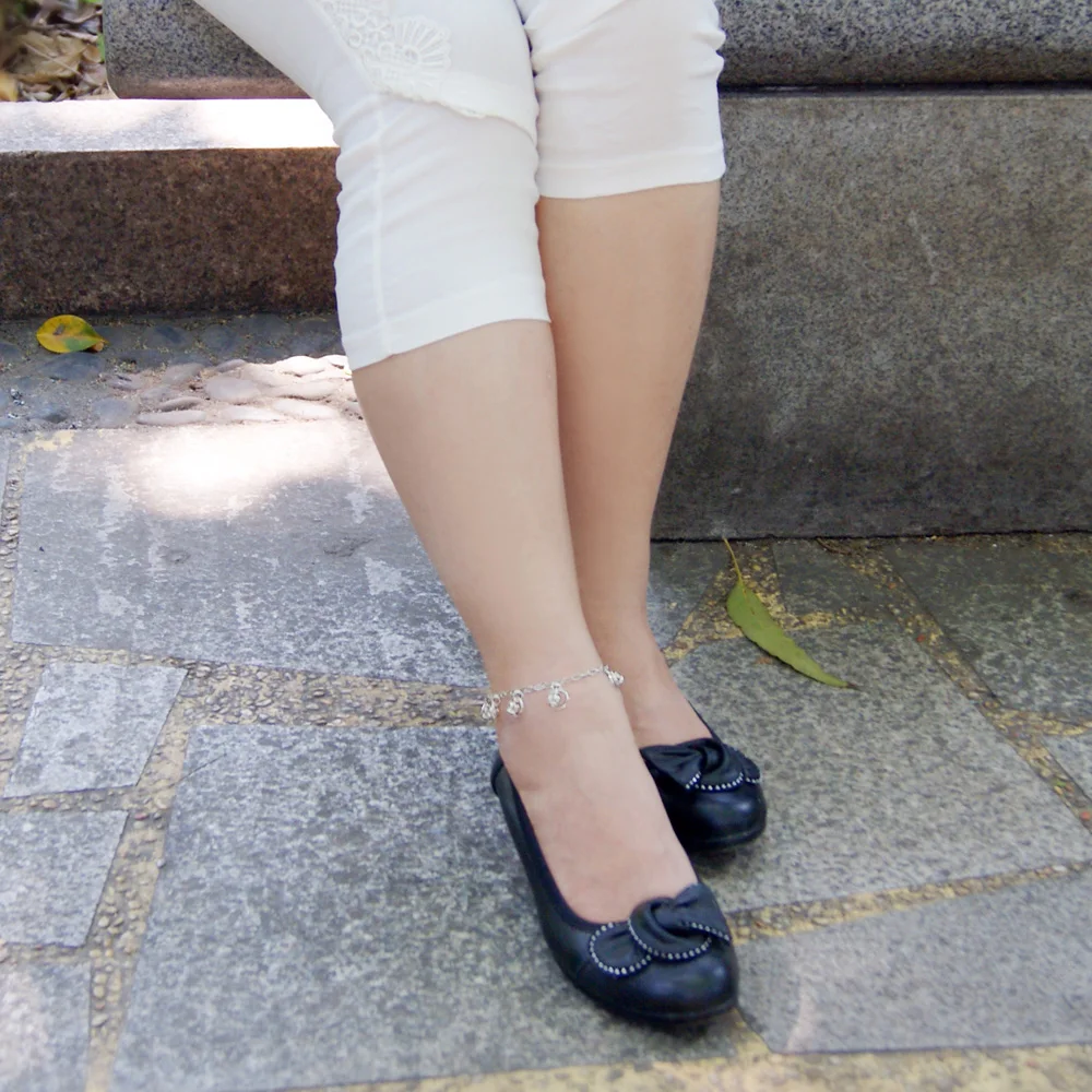 Women's 925 Sterling Silver Anklets Cute Crown Pendant Femal Popular Chains 28cm Summer Body Jewelry Birthday Gift | Украшения и