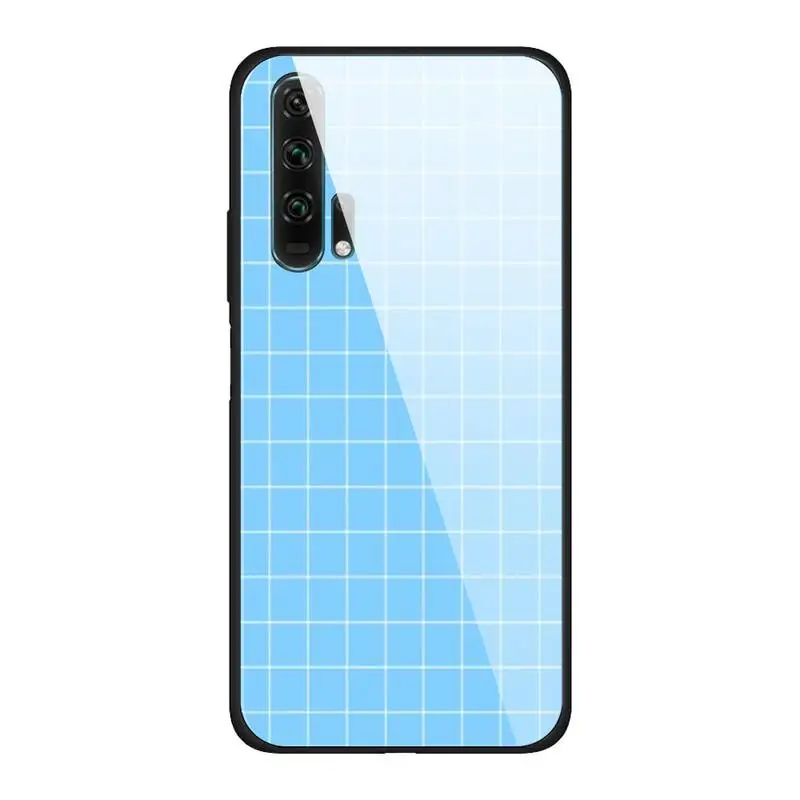 

Black White stripe line Phone Case For Huawei Mate 9 10 lite 20Pro&Tempered Glass Back Cover For Honor 7A 8X 9 10 V10