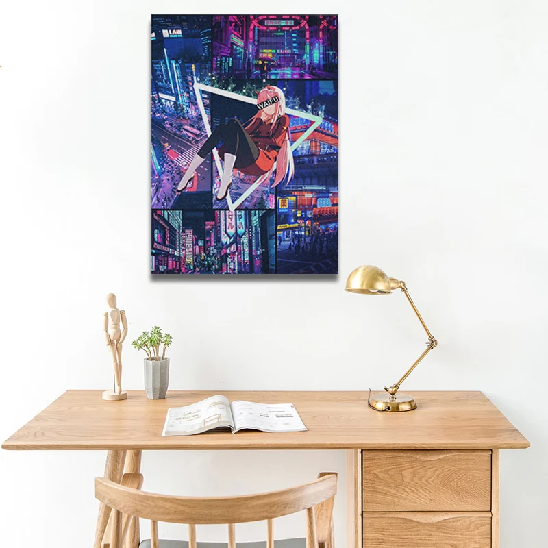 

Zero Two Darling in the Franxx Anime Night City Poster Canvas Wall Art Decoration Prints for Home Bedroom Decor Painting