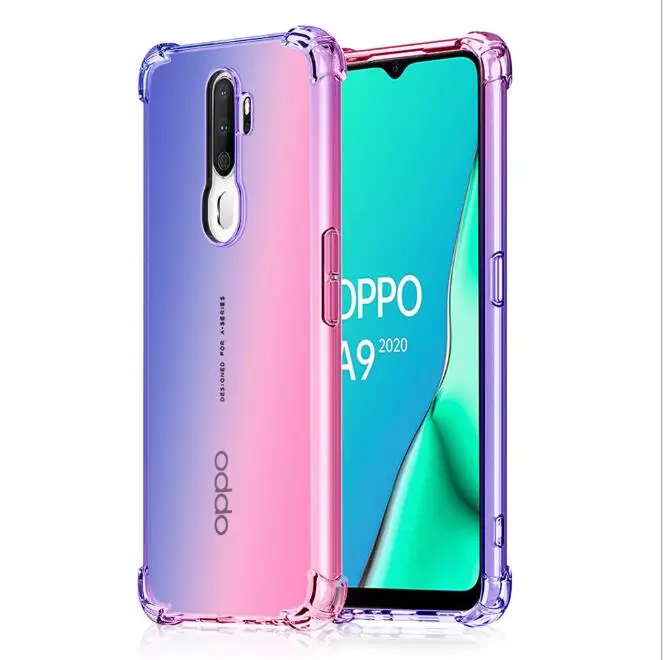 Для OPPO A5 2020 чехол силиконовый ударопрочный защита подушка безопасности цветной