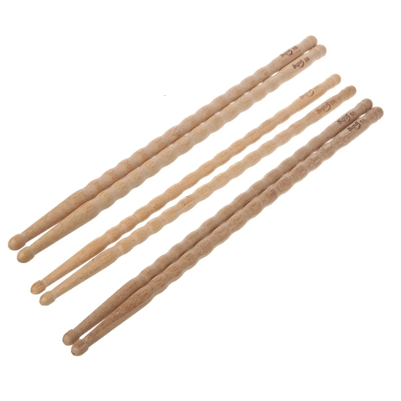 1 пара бамбуковых барабанных палочек с волнистым узором 5A / 5B/6A прочные практичные