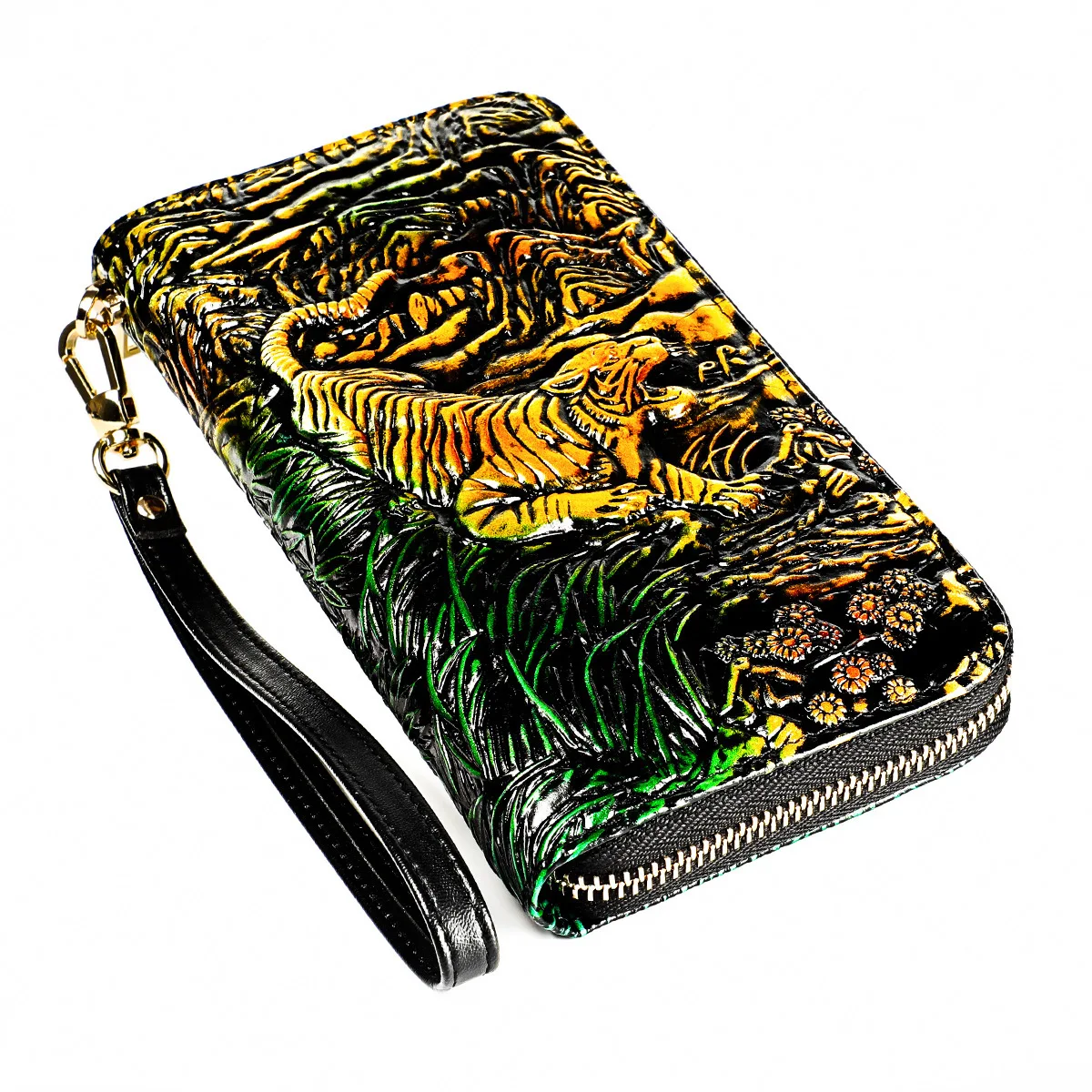 913 Golden Tiger Новые женские кошельки из натуральной кожи, Длинная женская кожаная сумочка, карман для сотового телефона, Дамский кошелек, роскошный держатель для карт, Carteira Feminina - Цвет: 913 Golden Tiger