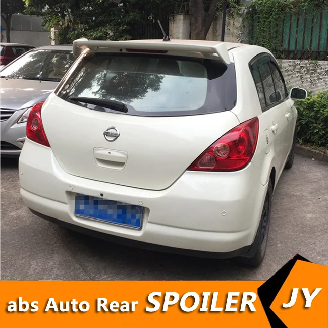 Для NISSAN Versa спойлер 2011 2015 Tiida с светильник высокого качества ABS Материал заднее