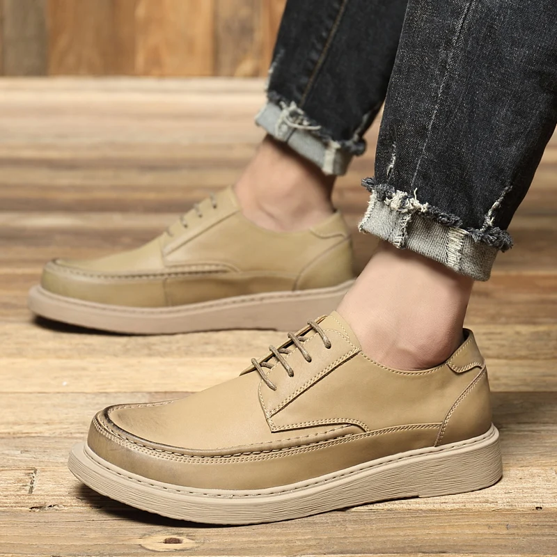 Мужские туфли из натуральной кожи модные оксфорды на шнуровке дизайнерские