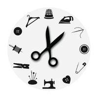 i love sewing inspired modern acrylic wall clock needlework tools 3d scissor fancy timepiece tailor shop silent quartz art decor