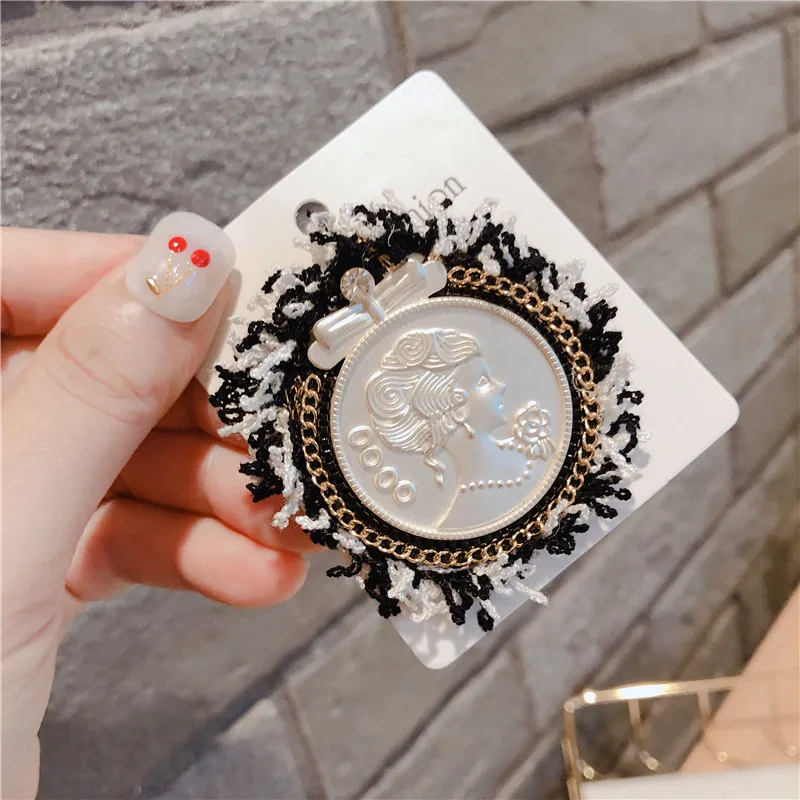 Newest Arrival Black White Camellia Fower Brooch Antique Handmade Korea Style Fabric Brooches Pin Lapel | Украшения и аксессуары
