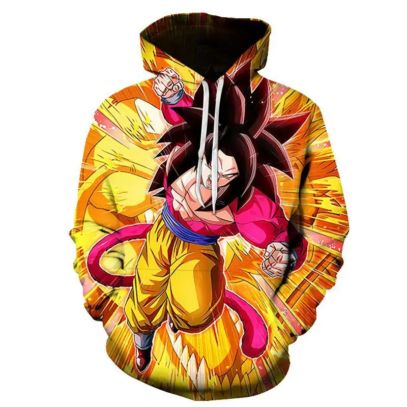 Толстовка унисекс с длинным рукавом японское аниме 3D худи принтом Dragon Ball Сон Гоку