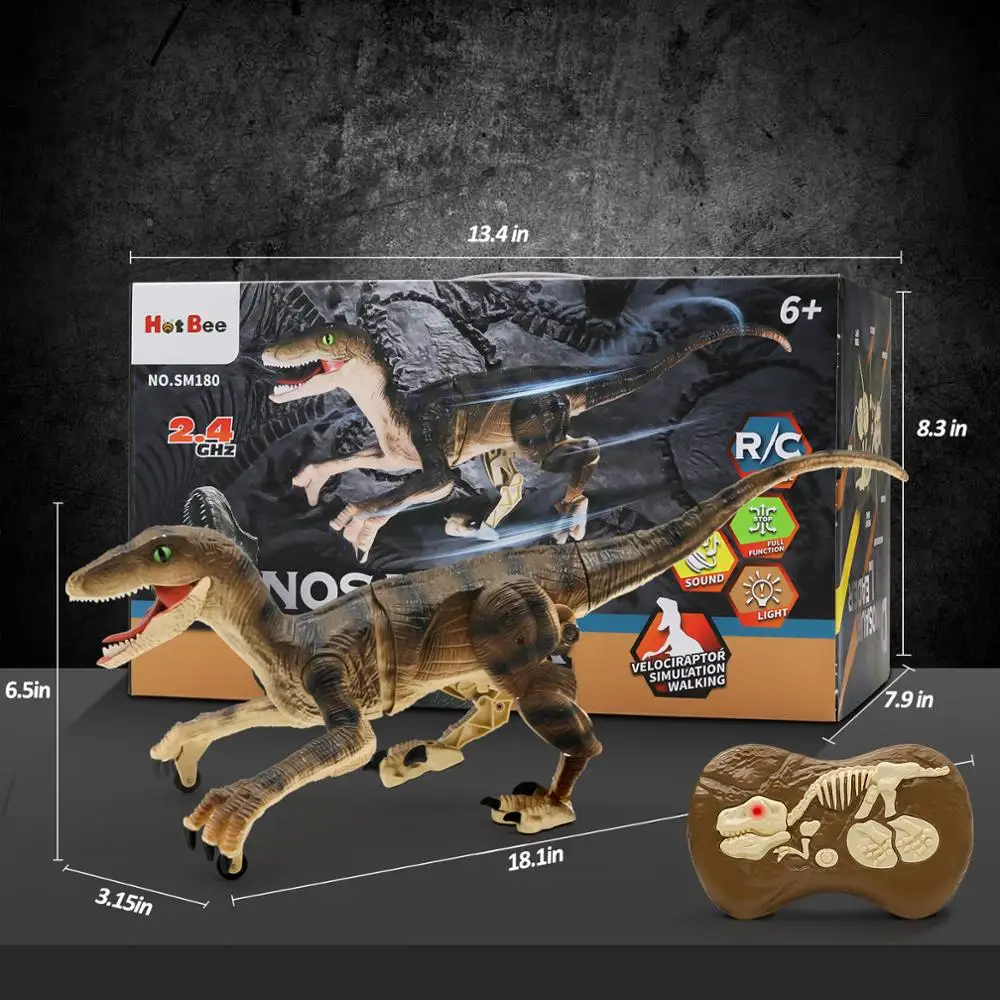 

2.4G RC Walking Dinosaur Blue Raptor Animal Remote Control Jurassic Dinosaur Toy Electric Walking Animals Toys For Children Gift