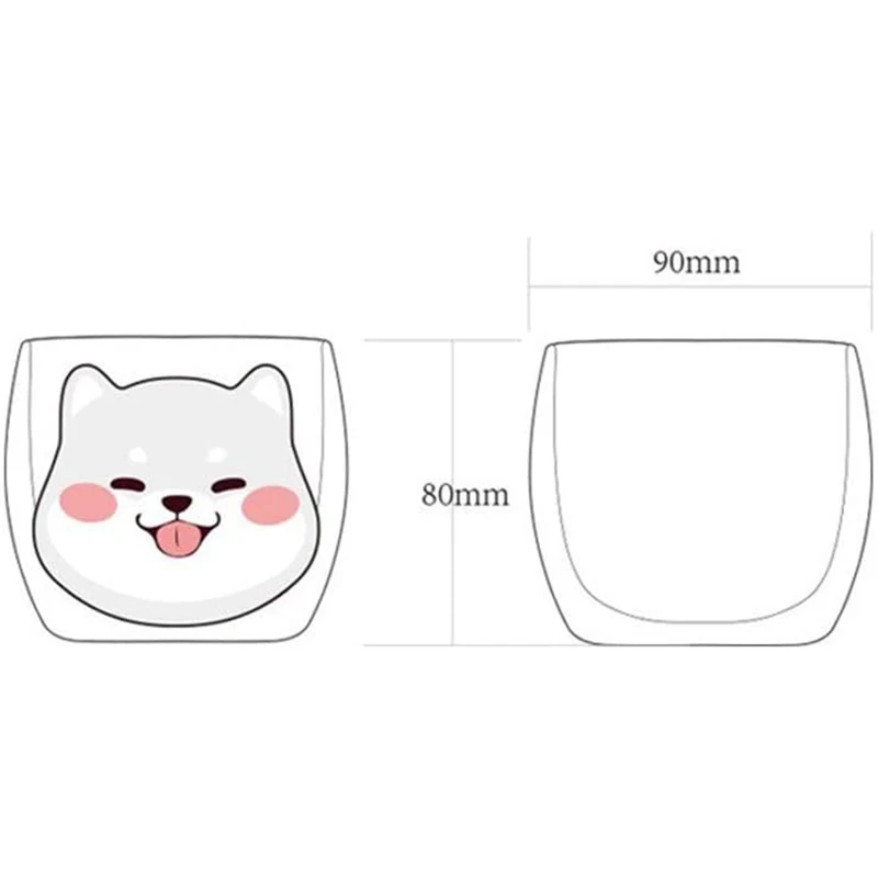 Shiba Inu Glass Cup Creative Funny Animals Dog Tea Milk Coffee Juice Drinking Glasses Cups 400ML | Дом и сад