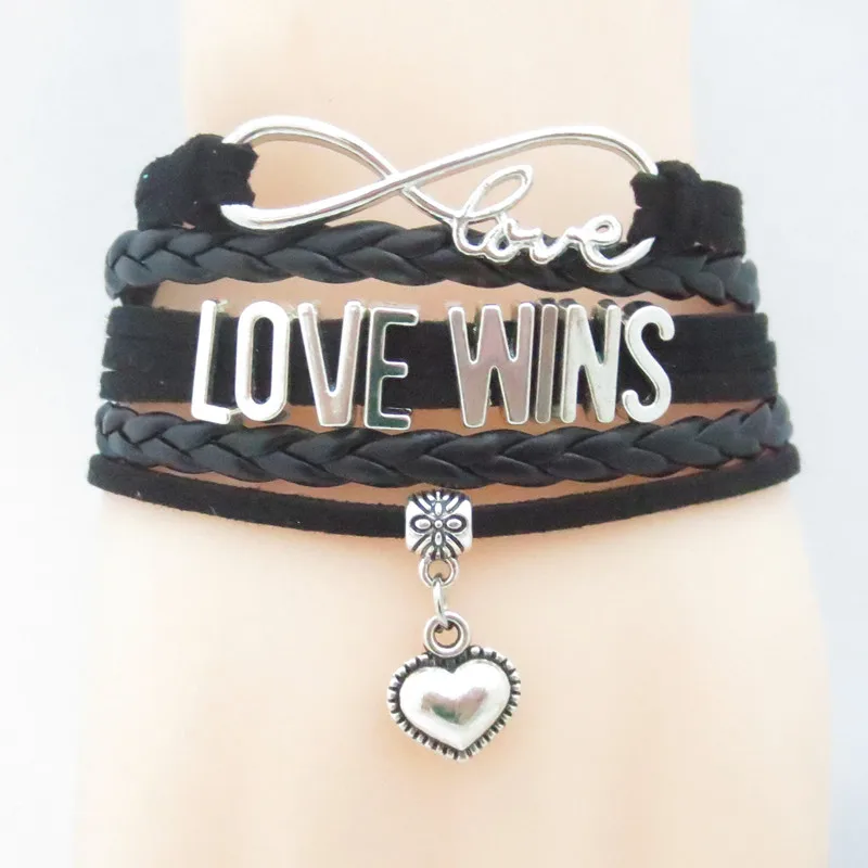 Бесконечная любовь wins Обёрточная Бумага браслет черный воск из замши побеждает