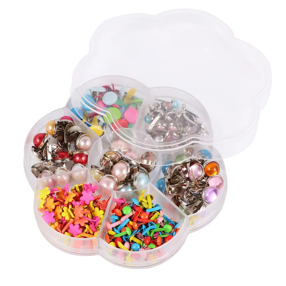 1 Box of 6-12mm Mixed Metal Mini Colorful Brads Mushroom Nails Children Handmade Nail Material DIY Craft (Box 2) | Дом и сад