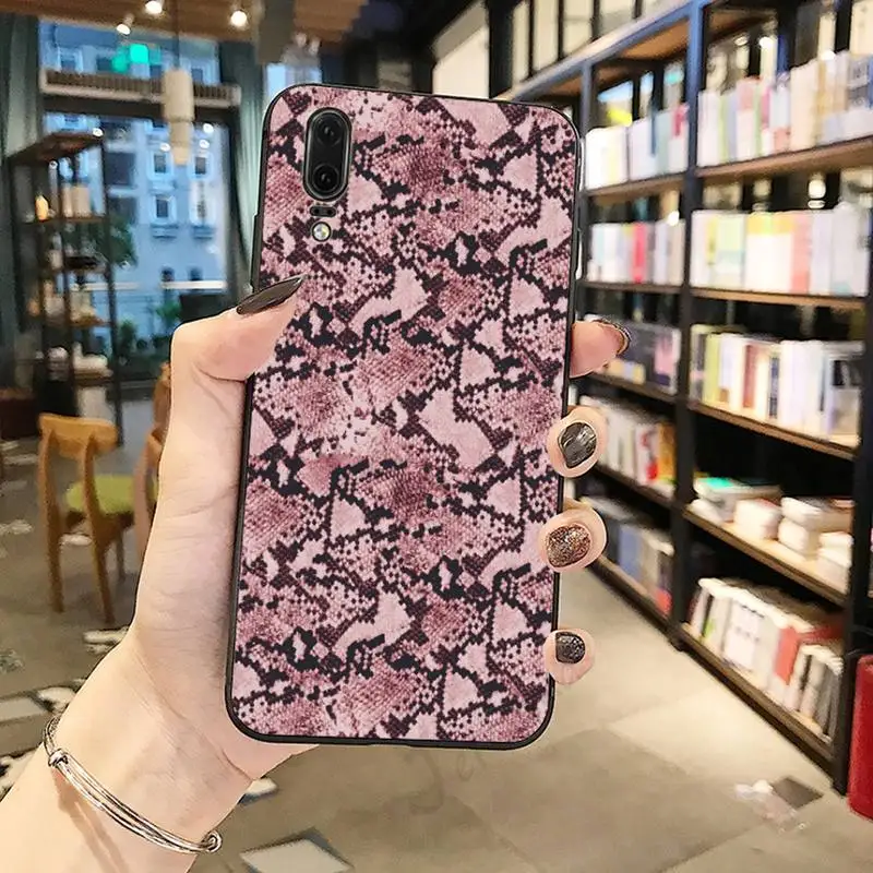 

Snake Skin fashion pattern protective coque Phone Case For Huawei honor Mate P 10 20 30 40 Pro 10i 9 10 20 8 x Lite
