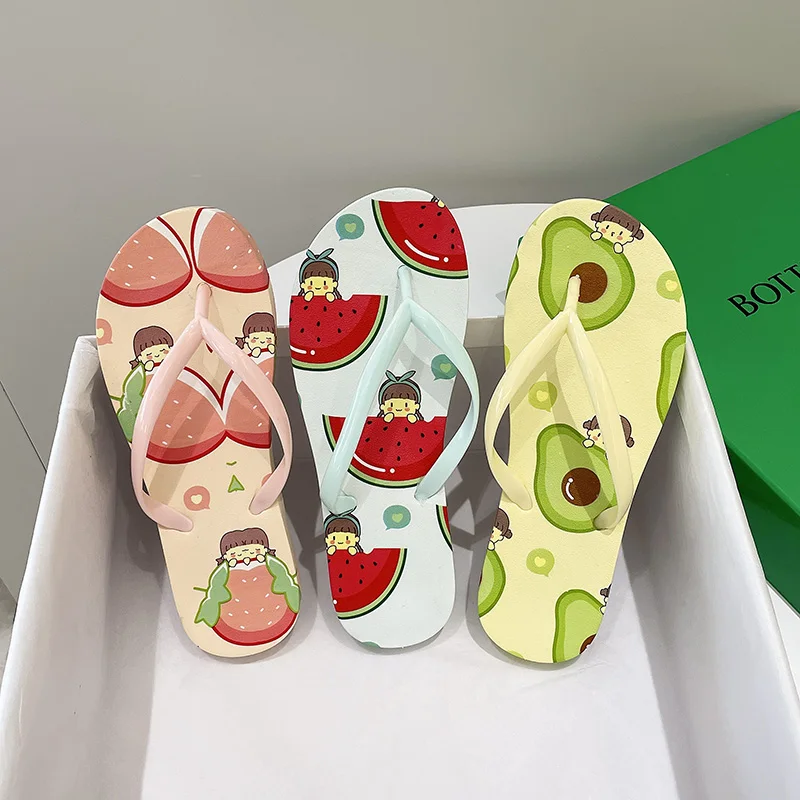 

Шлепанцы женские с мультяшным рисунком, модные сандалии, легкие удобные уличные тапочки, дышащие повседневные домашние тапочки, плоские шл...