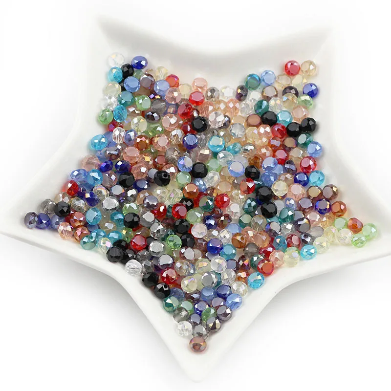 6*4 мм Разноцветные Круглые бусины для хлеба австрийские граненые с кристаллами