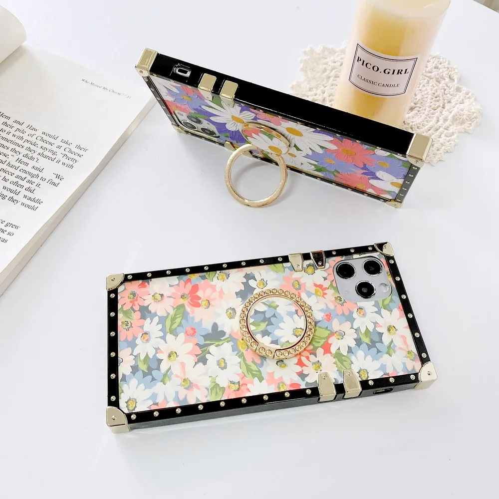 

For Xiaomi Redmi Case 9 CC pro 10 lite note 7 8 Max Back cover Square Small Zou Ju Diamond Bracket