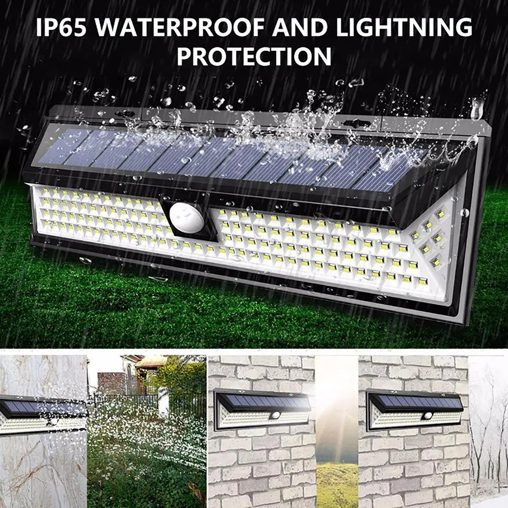 

118LED Solar Lamp Outdoor Garden Waterproof PIR Motion Sensor Light Energy Saving Street Garden Lamp