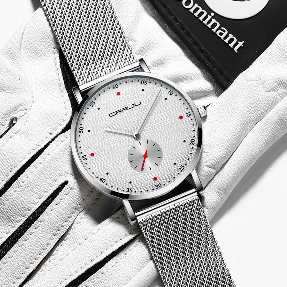 CRRJU Watch Men Fashion Business Watches Men's Casual Waterproof Quartz Wristwatch Blue Steel Clock Relogio Masculino
