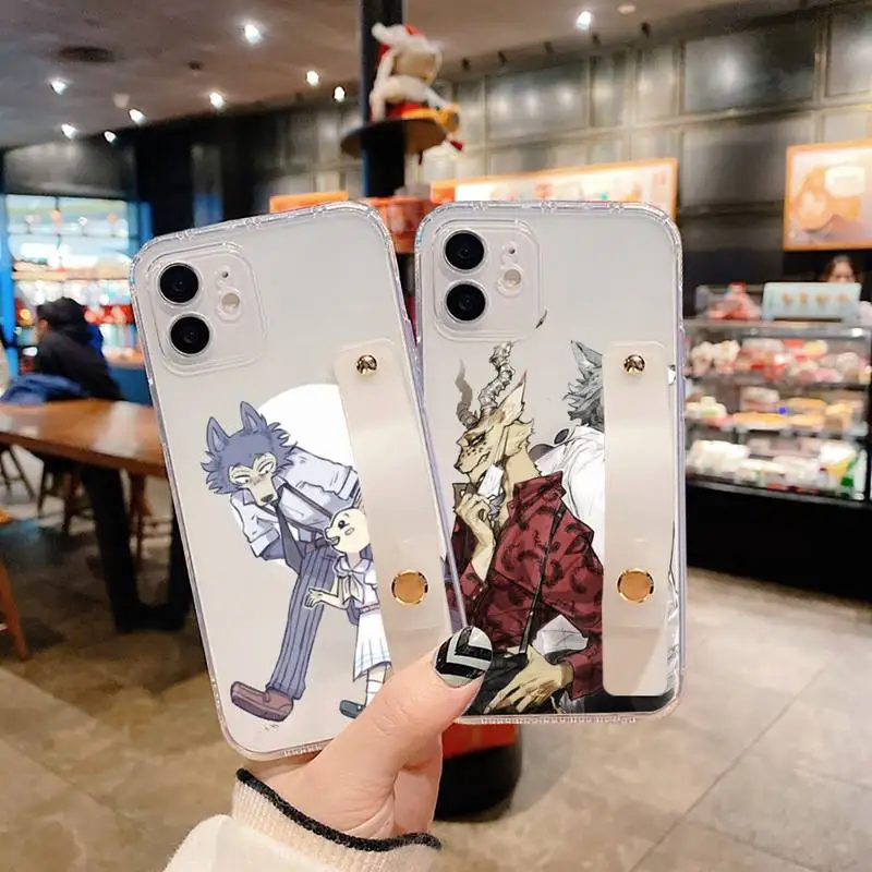 

Beastars the Movie Phone Case Wrist Strap For iPhone 7 8 11 12 X XS XR MINI Pro Max Plus Hand Band Transparent Clear Shell Cover