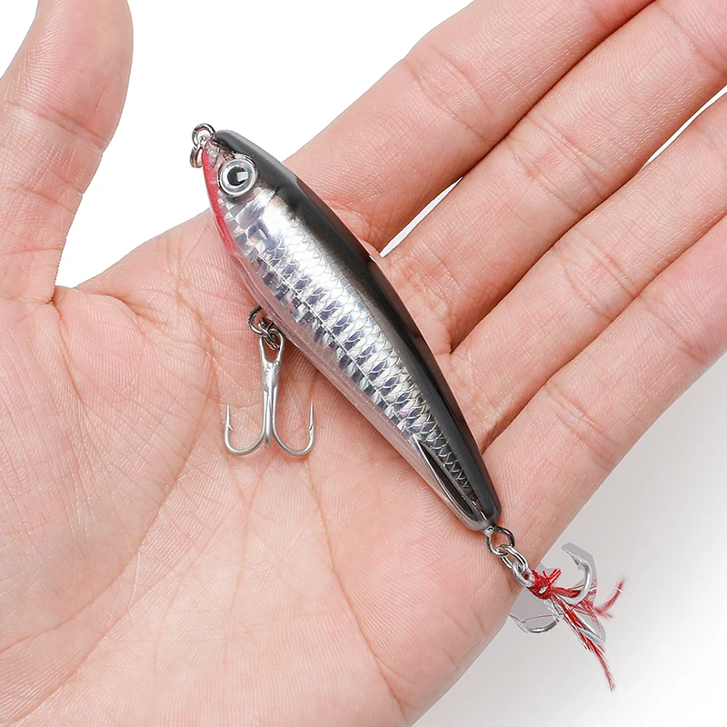 

8cm 12g Feather Wobbler Minnow Fishing Sinking Leurre Dur Brochet Fishing Lure Jig Leurre Souple Perche Fishing Lure Suspending