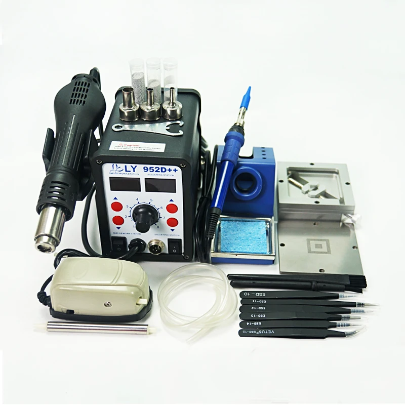 

New upgraded LY 952D++ 2 in 1 solder station 220V/110V classic solder aid tool for customers world widely