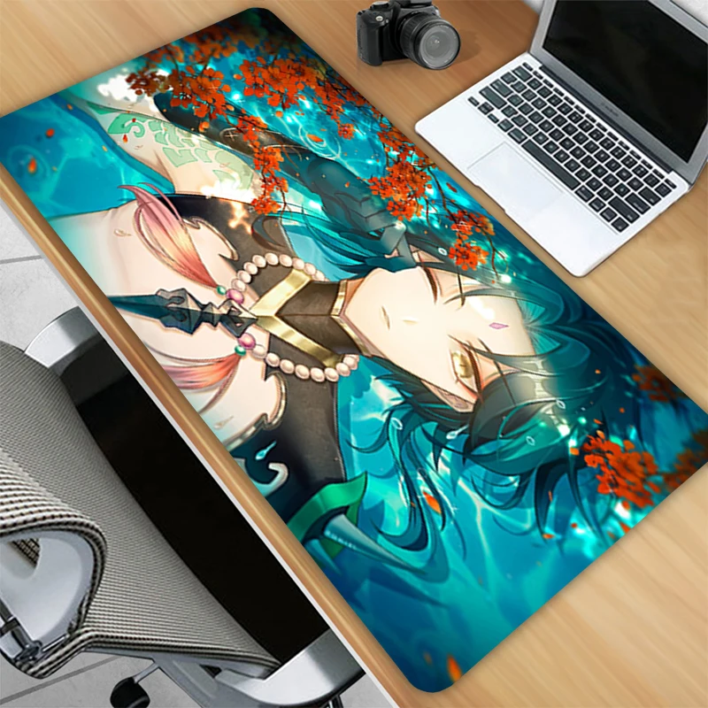 

Genshin Impact Gaming Mouse Pad Gamer Kawaii Desk Mat Pads Mats Xxl Mousepad Cute Mause pads Anime Computer Carpet Kawai Varmilo