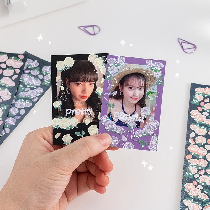 1 лист вспышки Лазерная роза цветок наклейка DIY Украшение Журнал Дневник фото