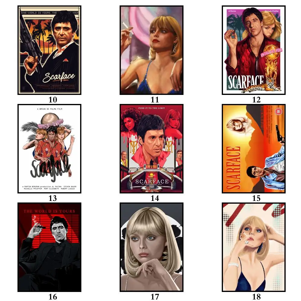 23 дизайна картонный плакат Scarface художественная картина домашняя наклейка