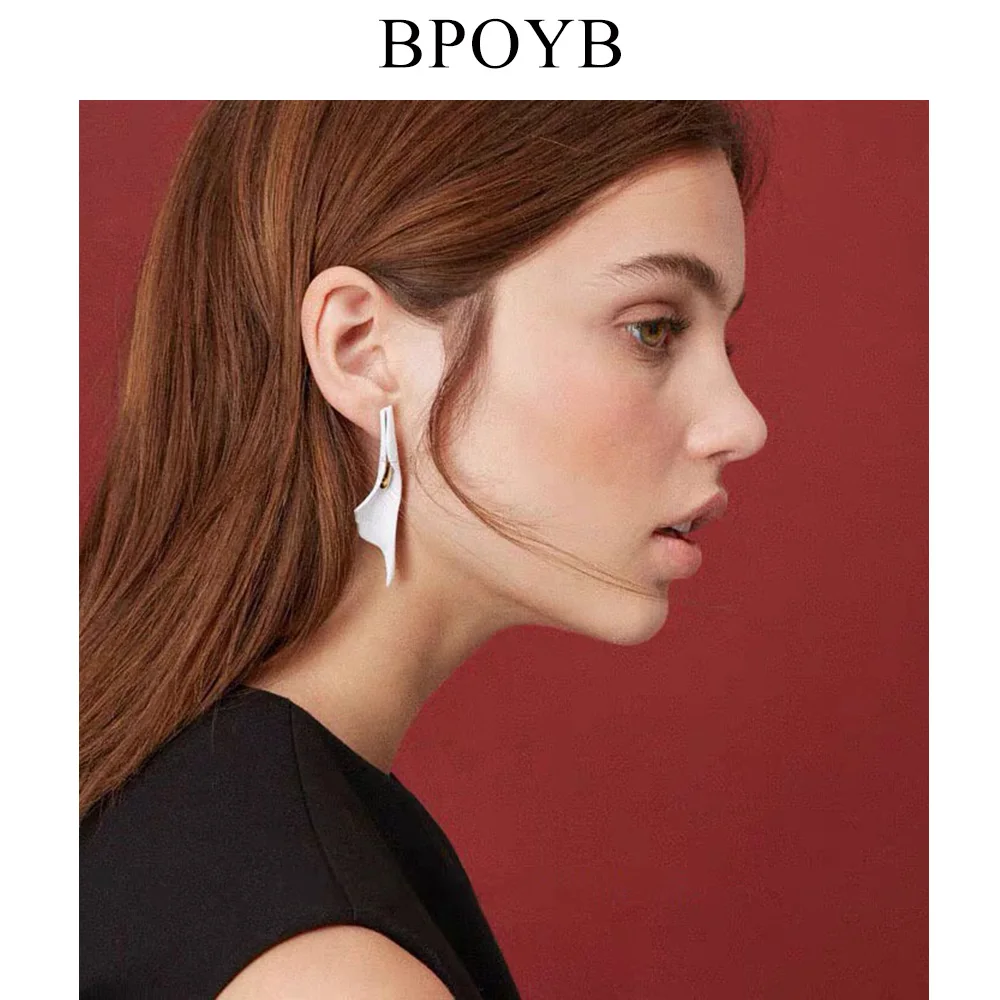 BPOYB французские романтические элегантные белые каллы лилии Висячие серьги для