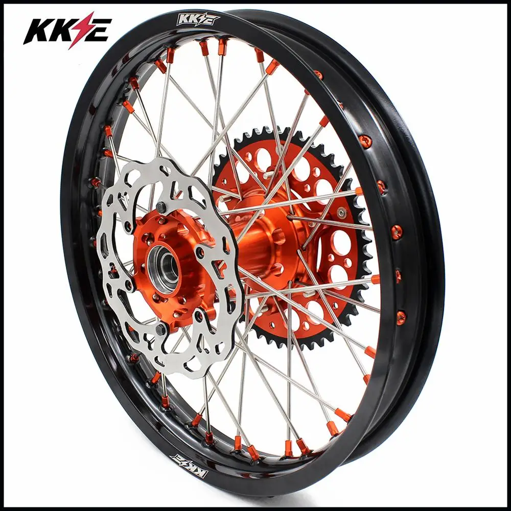 KKE 21 & 18 полный Enduro колеса Набор для EXC F W XCW 125 530 2003 2021 оранжевый ниппель диски|ktm