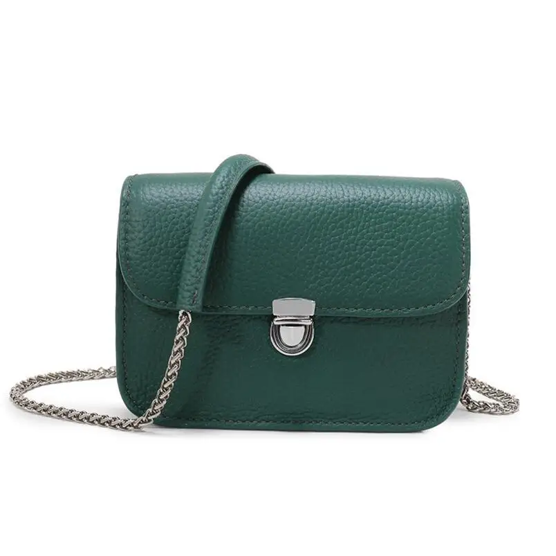 Сумка женская из натуральной кожи с цепочкой и замком лисий хвост Лилия|bag