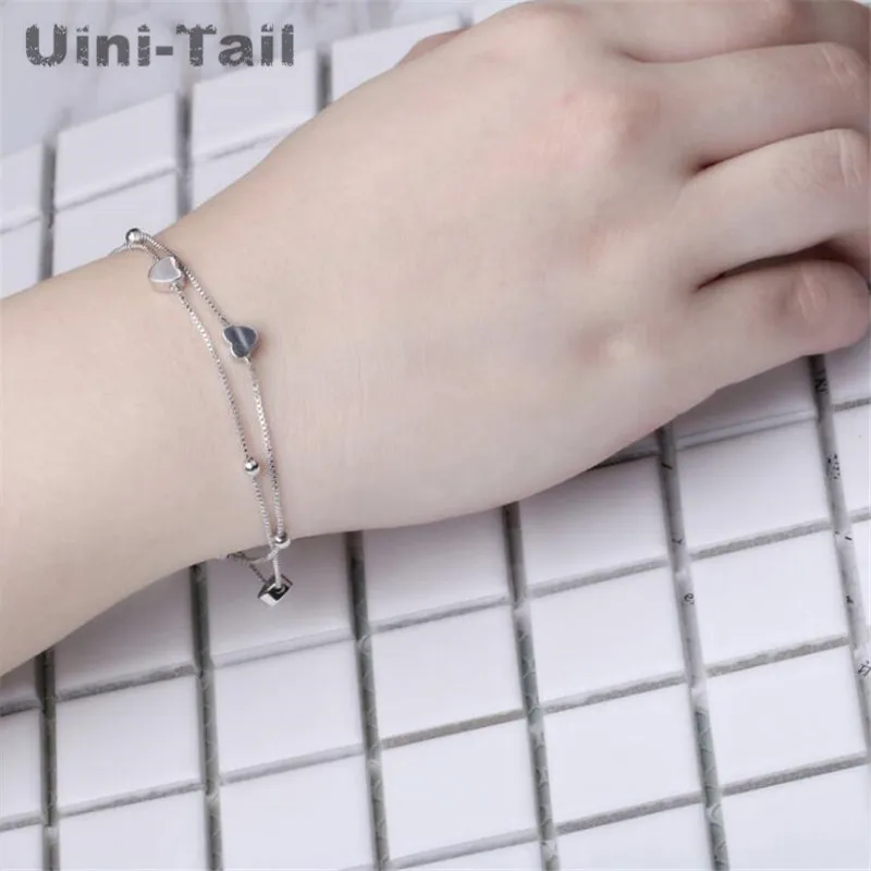 Uini Tail хит продаж новинка Стерлинговое Серебро 925 пробы маленький свежий двойное