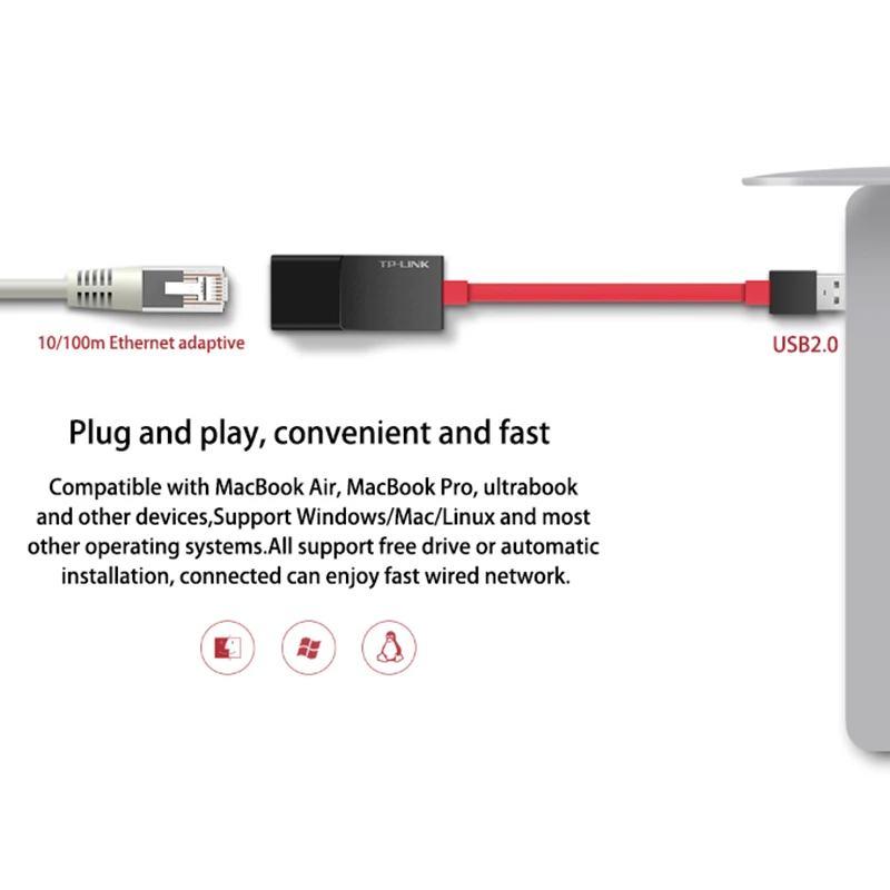 TP-LINK TL-UF210 внешний USB Проводная сетевая карта этернета адаптер 2 0 10/100M для