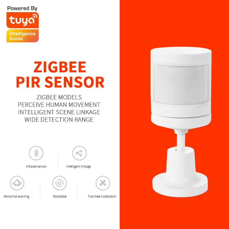 

Датчик движения Tuya ZigBee, инфракрасный сенсор с подставкой для ног, для обнаружения движения человеческого тела, работает со шлюзом Tuya ZigBee3.0