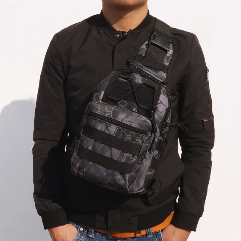 Black python bag Тактическая сумка на плечо, уличная камуфляжная армейская Военная слинг-рюкзак, рюкзаки для спорта, кемпинга, охоты, путешествий, нагрудная сумка - Цвет: Black python bag