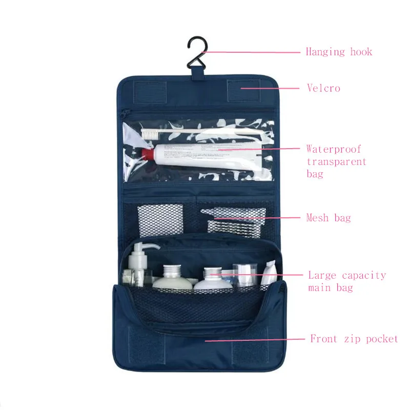 

Travel Makeup Bag Large Waterproof Portable Man Toiletry Bag Women Cosmetic Organizer Pouch Hanging Wash Bags Ladies Beauty Bag