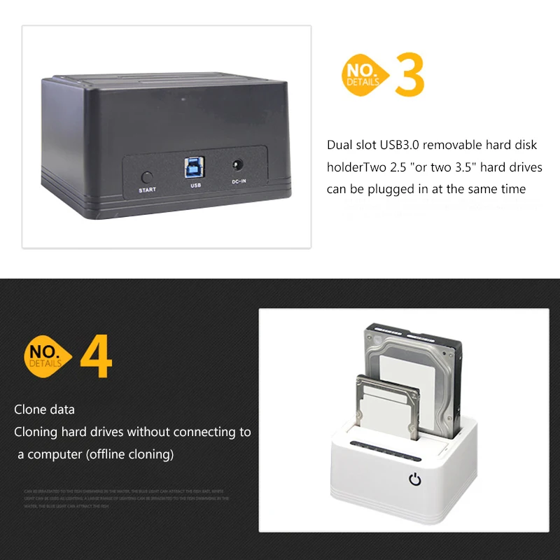 Корпус HDD SATA к USB 3,0 док-станция для жесткого диска 5 Гбит/с супер скорость для 2,5 ''/3,5" SSD HDD с адаптером питания 12 В Прямая поставка