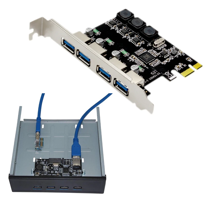 

Плата расширения Pci Express на 4 порта Usb 3,0, 2 шт.: 1 хост-контроллер 3,0, 4 Дополнительные Usb-карты и 1 шт. Fu3401 шт.