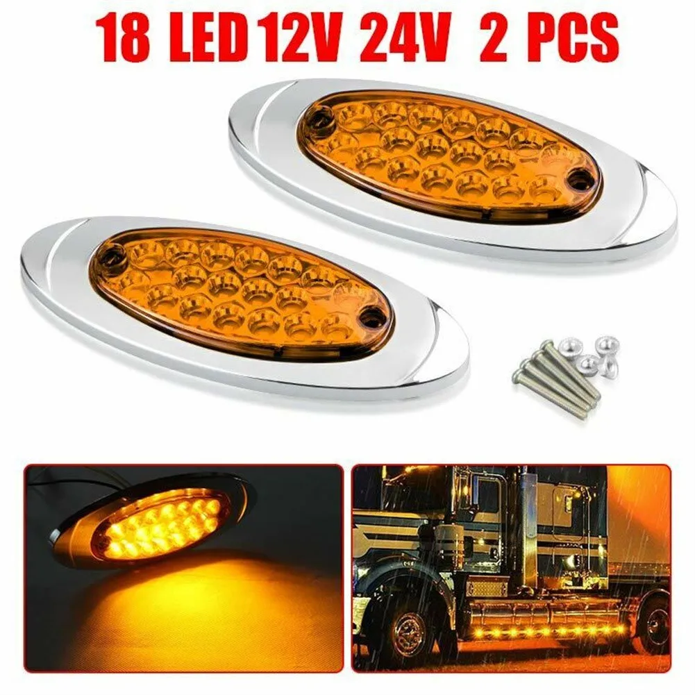 

Turn Signal Side Marker Light Yellow 18 LED 2X 3-lines Amber Clearance