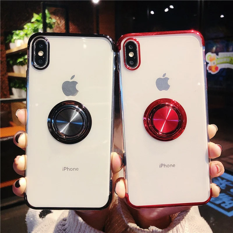 Силиконовый чехол с кольцом для iPhone 11 pro 6 6S 7 8 Plus X XS MAX XR | Мобильные телефоны и