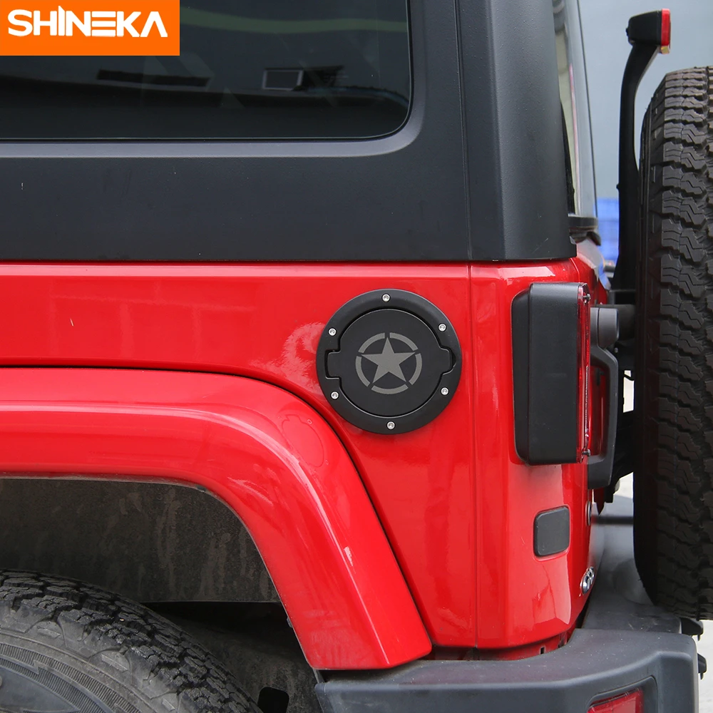 

SHINEKA Tank Covers For Jeep Wrangler JK Car oil Cap Fuel Tank Cap Decoration Cover Accessories For Jeep Wrangler JK 2007-2017