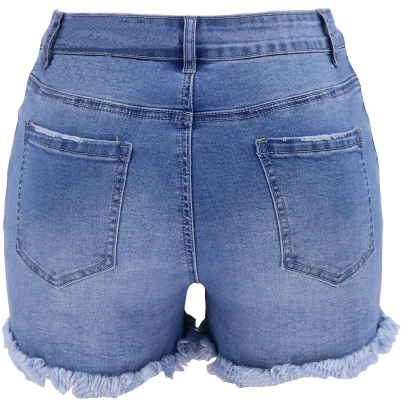 

Women's Denim Shorts Classic Vintage High Waist Blue Tassel Female Caual Summer Pocket Sexy Ladies Shorts Jeans For Women #t2g
