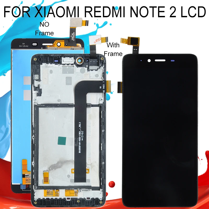 Продвижение HH дисплей для Redmi Note 2 Lcd с рамкой Замена Xiaomi сенсорный экран