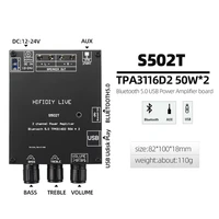 tpa3116d2 bluetooth 5 0 hifi 2 0 channel power audio stereo amplifier board 100w 50w treble bass note tuning amp s502t s1002t