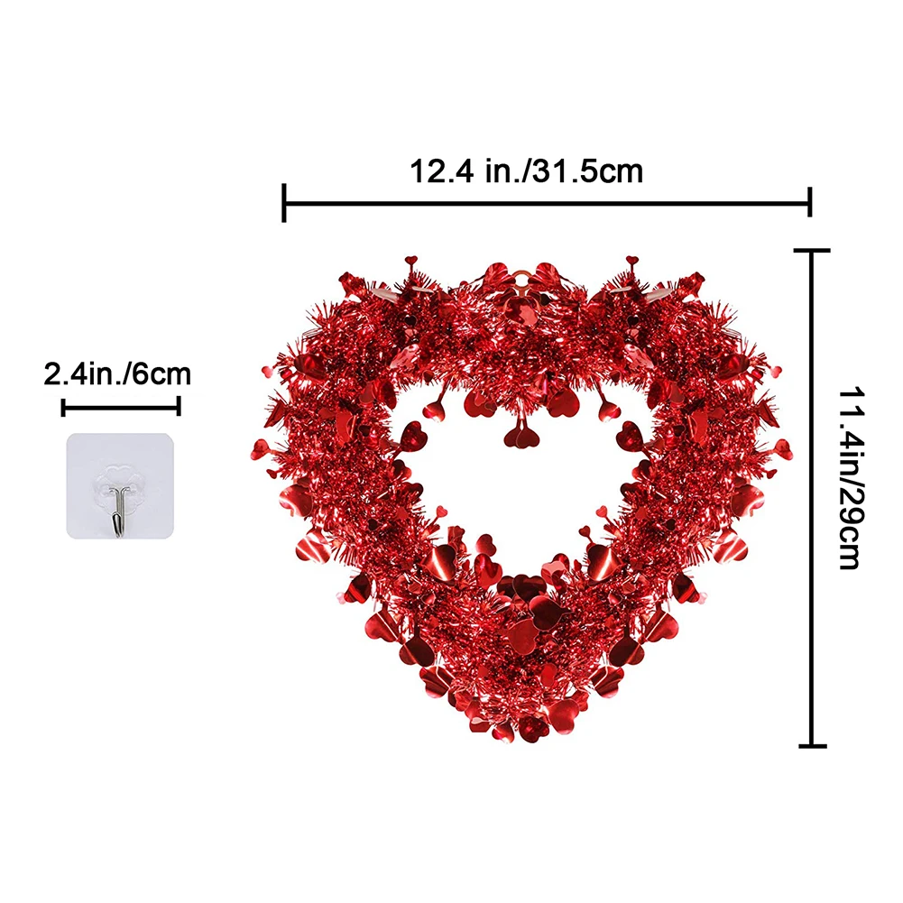 Свадебные венки вечерние украшения для дома мишура с сердечки из фольги подарок