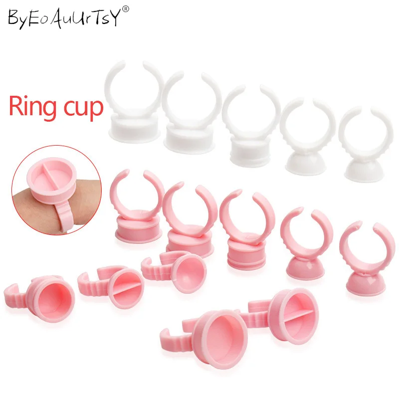 100pcs Disposable Ring Caps Microblading Tattoo Ink Cup For Permanent Pigment Holder Rings Accessories Makeup Tattoo Tools